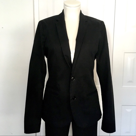 BANANA REPUBLIC black pinstripe Slim Fit blazer 6P - Picture 3 of 6